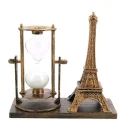 BUĞZ Retro Eyfel Kulesi Ve Kum Saati Dekoratif Ahşap Görünümlü Masa Biblosu
