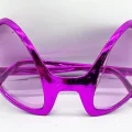  Retro Gözlük - 80 li 90 lı Yıllar Parti Gözlüğü Fuşya Renk 8x13 cm