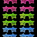 BUĞZ Retro Neon Fosforlu Yıldız Panjur Gözlük - 12 Adet