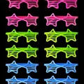 BUĞZ Retro Neon Fosforlu Yıldız Panjur Gözlük 12 Adet – 80’ler 90’lar Parti Stili