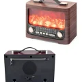 BUĞZ Retro Şömine Tasarımlı Bluetooth Hoparlör FM Radyo USB TF Kart Müzik Çalar