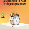 BUĞZ Retro Tarz Bronz Dekoratif Masa Saati Metal Gövde Yüksek Sesli Alarm