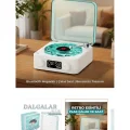 BUĞZ Retro Tasarımlı Bluetooth Bağlantılı Plak Çalar, 3D Ses Dalgası ve Subwoofer Özellikli
