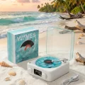 BUĞZ Retro Tasarımlı Bluetooth Bağlantılı Plak Çalar, 3D Ses ve Subwoofer Özellikli Beyaz Pikap