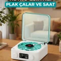 BUĞZ Retro Tasarımlı Bluetooth Bağlantılı Plak Çalar, 3D Ses ve Subwoofer Özellikli Beyaz Pikap