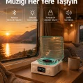 BUĞZ Retro Tasarımlı Gece Lambalı Bluetooth Hoparlör – Saat ve Pil Göstergeli