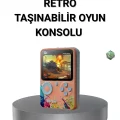 BUĞZ Retro Taşınabilir Oyun Konsolu 500 Klasik Oyunlu, 3.0 İnç Renkli Ekran