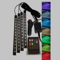 BUĞZ RGB Araç İçi LED Aydınlatma 12V 48 LED Müzik Kontrollü 4 Şerit Set