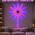 BUĞZ RGB Fireworks LED Dekoratif Duvar Lambası İç Mekân Telefon Kontrollü Ortam Aydınlatması
