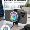 BUĞZ RGB Gaming Telefon Fanı Sessiz Soğutucu Tüm Akıllı Telefonlara Uygun Yeni Nesil