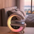 BUĞZ RGB Gece Lambalı Kablosuz Şarj Cihazlı Bluetooth Hoparlör Dijital Saat