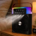BUĞZ RGB Işıklı Buharlı Masaüstü Fan Sessiz Çalışan USB Şarjlı Taşınabilir Fan
