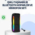  RGB Işıklı Çift Hoparlörlü Taşınabilir Bluetooth Speaker ve Mikrofon
