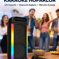 BUĞZ RGB Işıklı Çift Hoparlörlü Taşınabilir Bluetooth Speaker ve Mikrofon Yeni Nesil