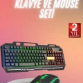 BUĞZ RGB Işıklı Gaming Oyuncu Klavye Q Klavye Mouse Hediyeli