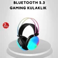 BUĞZ RGB Işıklı Kablosuz Kulaklık Bluetooth 5.3 800mAh Ergonomik IPX4 Dayanıklı