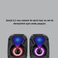 BUĞZ RGB LED Aydınlatmalı Bilgisayar Oyun Hoparlör Sistemi