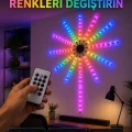 BUĞZ RGB LED Fireworks Duvar Lambası Uzaktan Kumandalı Telefon Kontrollü Ortam Aydınlatması