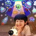  Robot Projeksiyon Gece Lambası Hoparlörlü Şarjlı Yıldızlı Gökyüzü Temalı LED Projeksiyon Lambası