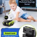 BUĞZ Robot şekilli siyah plastik şarjlı müzikli projektör gece lambası 16 x 14 cm - 16 x 14 Boyut/Ebat