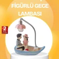 BUĞZ Romantik Çift Figürlü Gece Lambası Sandal Model Sevgiliye Özel Hediye
