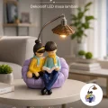 BUĞZ Romantik Çift Figürlü Okuyan Çift Masa Lambası Dekoratif LED Aydınlatma