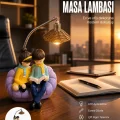 BUĞZ Romantik Çift Temalı Dekoratif Masa Lambası Yumuşak LED Işık