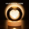BUĞZ Romantik Kalpli Kristal Cam Küre USB’li Işıklı Dekoratif Obje