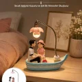 BUĞZ Romantik Sandal Üzerinde Çift Figürü LED Gece Lambası Masa Dekoru Yeni Nesil