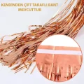  Rose Gold Püsküllü Kapı Perdesi - Parti, Bekarlığa Veda, Doğum Günü 1x2 m