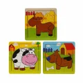 BUĞZ S00002907 WOODEN PUZZLE ANIMALS 9 PCS 3 AST
