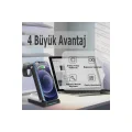 BUĞZ S90 4in1 Kablosuz Şarj Masaüstü Set - Siyah
