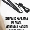  Saç Düzleştirici Isı Ayarlı Döner Kablo Yıpranma Karşıtı