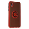 BUĞZ Samsung Galaxy A01 Core Kılıf Montreal Yüzüklü Silikon Kapak - Kırmızı
