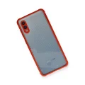 BUĞZ Samsung Galaxy A02 Kılıf Miami Şeffaf Silikon - Kırmızı