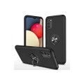 BUĞZ Samsung Galaxy A02s Kılıf Elit Yüzüklü Kapak - Siyah