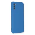 BUĞZ Samsung Galaxy A02s Kılıf Nano İçi Kadife Silikon - Mavi