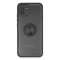 BUĞZ Samsung Galaxy A03 Kılıf Montreal Yüzüklü Silikon Kapak - Siyah
