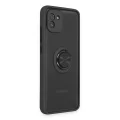 BUĞZ Samsung Galaxy A03 Kılıf Montreal Yüzüklü Silikon Kapak - Siyah