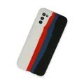 BUĞZ Samsung Galaxy A03s Kılıf Ebruli Lansman Silikon - Beyaz-siyah