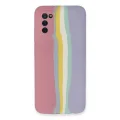 BUĞZ Samsung Galaxy A03s Kılıf Ebruli Lansman Silikon - Pembe-lila