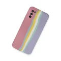 BUĞZ Samsung Galaxy A03s Kılıf Ebruli Lansman Silikon - Pembe-lila