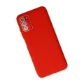 BUĞZ Samsung Galaxy A03s Kılıf Lansman Glass Kapak - Kırmızı