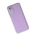 BUĞZ Samsung Galaxy A03s Kılıf Lansman Glass Kapak - Lila