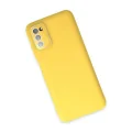 BUĞZ Samsung Galaxy A03s Kılıf Lansman Glass Kapak - Sarı