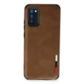 BUĞZ Samsung Galaxy A03s Kılıf Loop Deri Silikon - Kahverengi