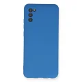 BUĞZ Samsung Galaxy A03s Kılıf Nano İçi Kadife Silikon - Mavi