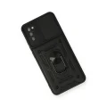 BUĞZ Samsung Galaxy A03s Kılıf Pars Lens Yüzüklü Silikon - Siyah