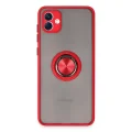 BUĞZ Samsung Galaxy A04 Kılıf Montreal Yüzüklü Silikon Kapak - Kırmızı
