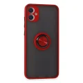 BUĞZ Samsung Galaxy A05 Kılıf Montreal Yüzüklü Silikon Kapak - Kırmızı